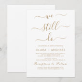 Elegante Gouden Kalligrafie Gelofte Vernieuwing Ui Kaart (Voorkant / Achterkant)