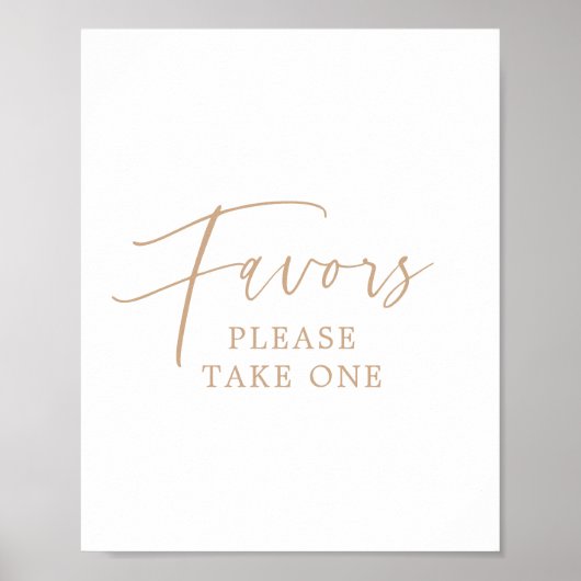 Elegante gouden kalligrafie gunsten teken poster (Voorkant)