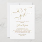 Elegante gouden kalligrafie | Het is een meisje Ba Kaart (Voorkant)
