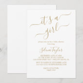 Elegante gouden kalligrafie | Het is een meisje Ba Kaart (Voorkant / Achterkant)