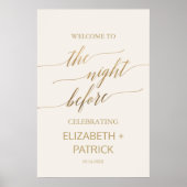 Elegante gouden kalligrafie | Ivoor de avond ervoo Poster (Voorkant)