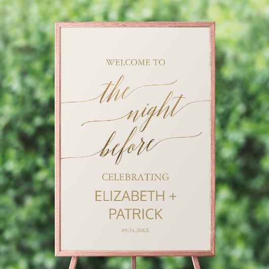 Elegante gouden kalligrafie | Ivoor de avond ervoo Poster