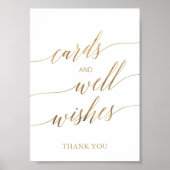 Elegante gouden kalligrafie Kaarten en Well Wishes Poster (Voorkant)