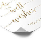 Elegante gouden kalligrafie Kaarten en Well Wishes Poster (Hoek)