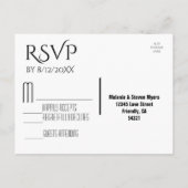 Elegante gouden kalligrafie met hart RSVP Uitnodiging Briefkaart (Achterkant)