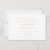 Elegante gouden kalligrafie op zwarte bruiloft RSVP kaartje (Achterkant)