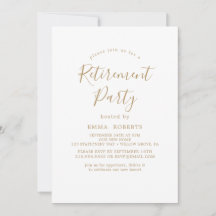 Elegante gouden kalligrafie pensioenfeest 