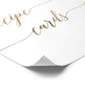 Elegante gouden kalligrafie receptkaartjes bord poster (Hoek)