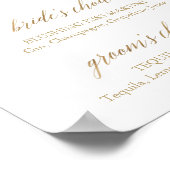 Elegante gouden kalligrafie Salud-drankjesbord Poster (Hoek)