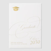 Elegante gouden kalligrafie script hoofdletter afs vellum uitnodigingen (Voorkant)