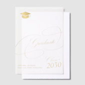 Elegante gouden kalligrafie script hoofdletter afs vellum uitnodigingen (Offset)