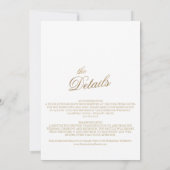 Elegante gouden kalligrafiedetails op de achterkan kaart (Achterkant)