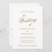 Elegante gouden kalligrafiedetails op de achterkan kaart (Voorkant / Achterkant)