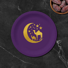 Elegante gouden kameel papieren bordje