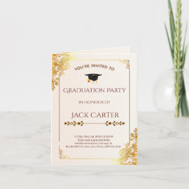 Elegante gouden kant en bloemengraduatiefeest