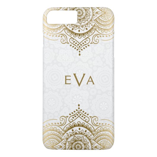 Elegante gouden kant op aangepaste witte achtergro Case-Mate iPhone case (Achterkant)