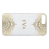 Elegante gouden kant op aangepaste witte achtergro Case-Mate iPhone case (Achterkant (Horizontaal))