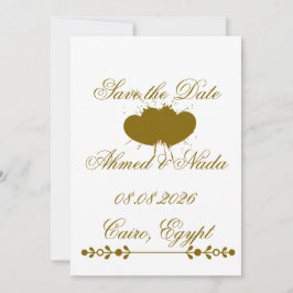 Elegante gouden kant Save The Date trouwuitnodigin Kaart