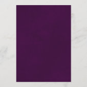 Elegante gouden kanten franjes op pruim Paarse bru Menu (Achterkant)