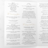 Elegante Gouden Katholieke Huwelijksmis Drieluik Programma (Binnenzijde eerst)