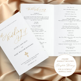 Elegante gouden katholieke huwelijksprogramma voll