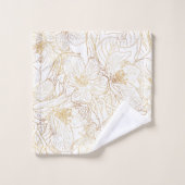 Elegante gouden kersenbloesem bloemen wit ontwerp bad handdoek (Wasdoekje)