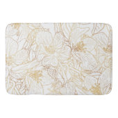 Elegante gouden kersenbloesem bloemen wit ontwerp badmat (Voorkant)