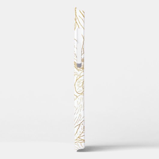 Elegante gouden kersenbloesem bloemen wit ontwerp Case-Mate iPhone case (Achterkant / Links)