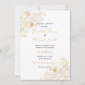 Elegante gouden kersenbloesem bloemen wit ontwerp kaart (Voorkant)