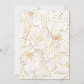 Elegante gouden kersenbloesem bloemen wit ontwerp kaart (Achterkant)