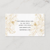 Elegante gouden kersenbloesem bloemen wit ontwerp visitekaartje (Achterkant)