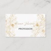 Elegante gouden kersenbloesem bloemen wit ontwerp visitekaartje (Voorkant)