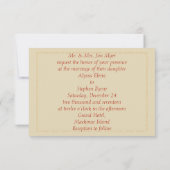 Elegante gouden kerst bruiloft uitnodiging (Achterkant)