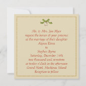 Elegante gouden kerst bruiloft uitnodiging (Achterkant)