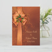 Elegante gouden kerst bruiloft uitnodiging (Staand voorkant)