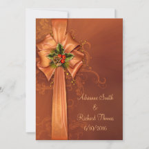 Elegante gouden kerst bruiloft uitnodiging