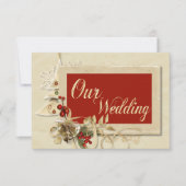 Elegante gouden kerst bruiloft uitnodiging (Voorkant)