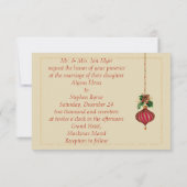 Elegante gouden kerst bruiloft uitnodiging (Achterkant)