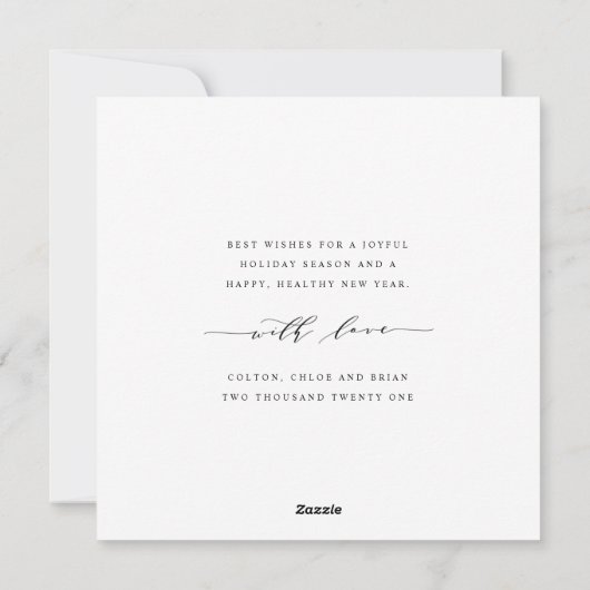 Elegante gouden Kerst- en Nieuwjaarskaart met 4 fo Feestdagenkaart (Achterkant)