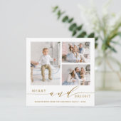 Elegante Gouden Kerst Foto Vierkant Feestdagenkaart (Staand voorkant)