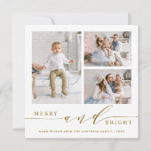 Elegante Gouden Kerst Foto Vierkant Feestdagenkaart (Voorkant)