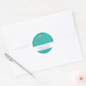Elegante gouden kerst rendieren groeten wensen ronde sticker (Envelop)