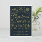 Elegante Gouden Kerst Uitnodiging Soirée (Staand voorkant)