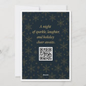 Elegante Gouden Kerst Uitnodiging Soirée (Achterkant)