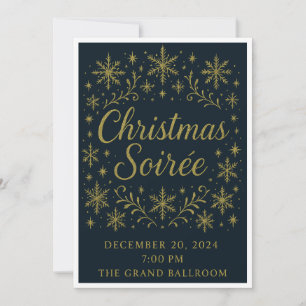 Elegante Gouden Kerst Uitnodiging Soirée