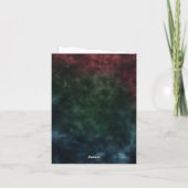 Elegante gouden kerstbel met feestelijke Bow Holly Feestdagen Kaart (Achterkant)