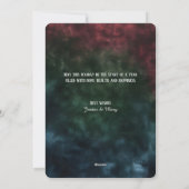 Elegante gouden kerstbel met feestelijke Bow Holly Feestdagenkaart (Achterkant)