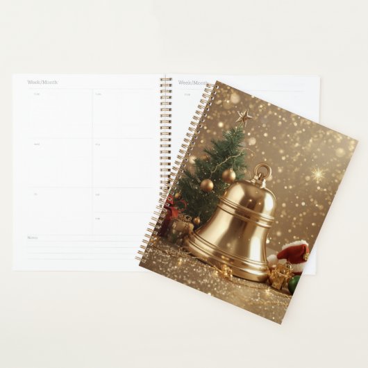 Elegante Gouden Kerstbel Planner (Display)
