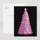 Elegante gouden kerstbomen roze feestdagenkaart (Voorkant / Achterkant)
