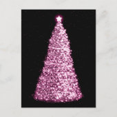 Elegante gouden kerstbomen roze feestdagenkaart (Voorkant)